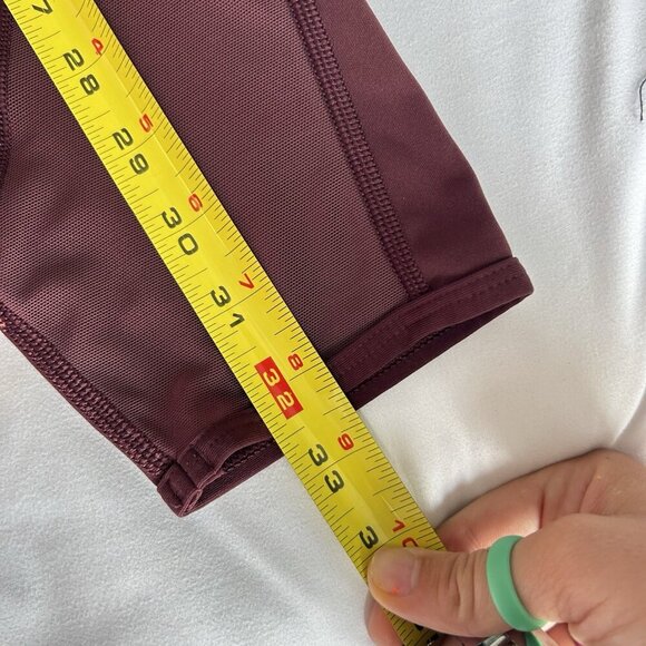 Lululemon All Meshed Up Leggings Maroon Pink Mesh Womens 8 Yoga Activewear - Picture 3 of 6